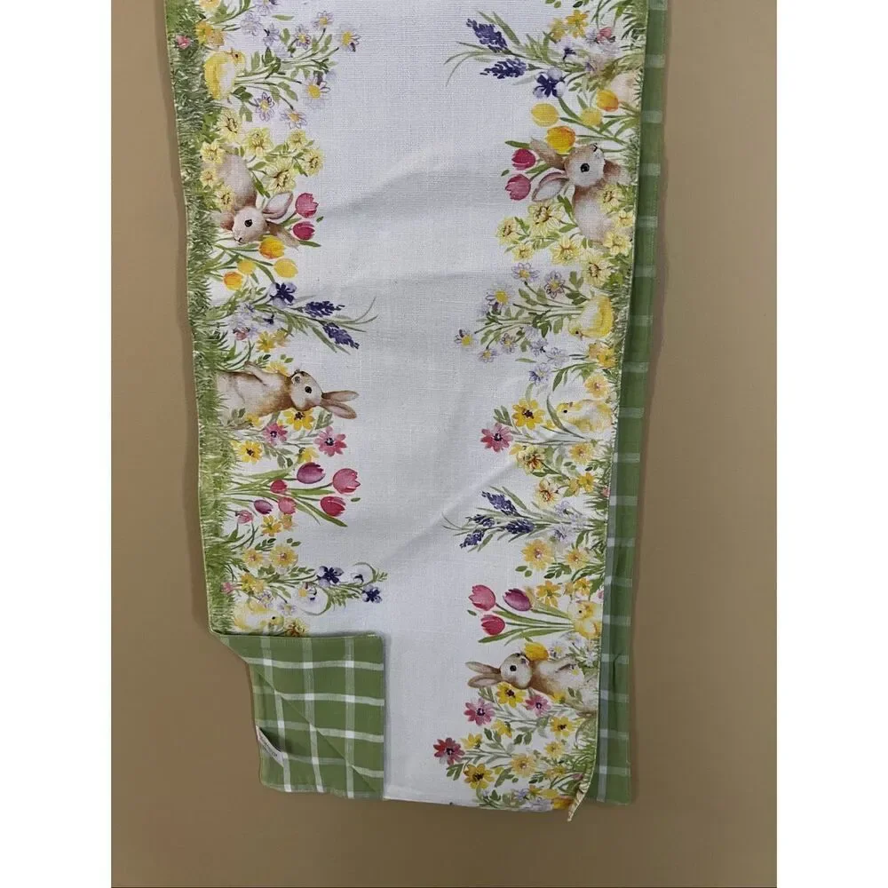 The Farmhouse By Rachel Ashwell Easter Bunny Chicks Table Runner 16” X 90” Rever